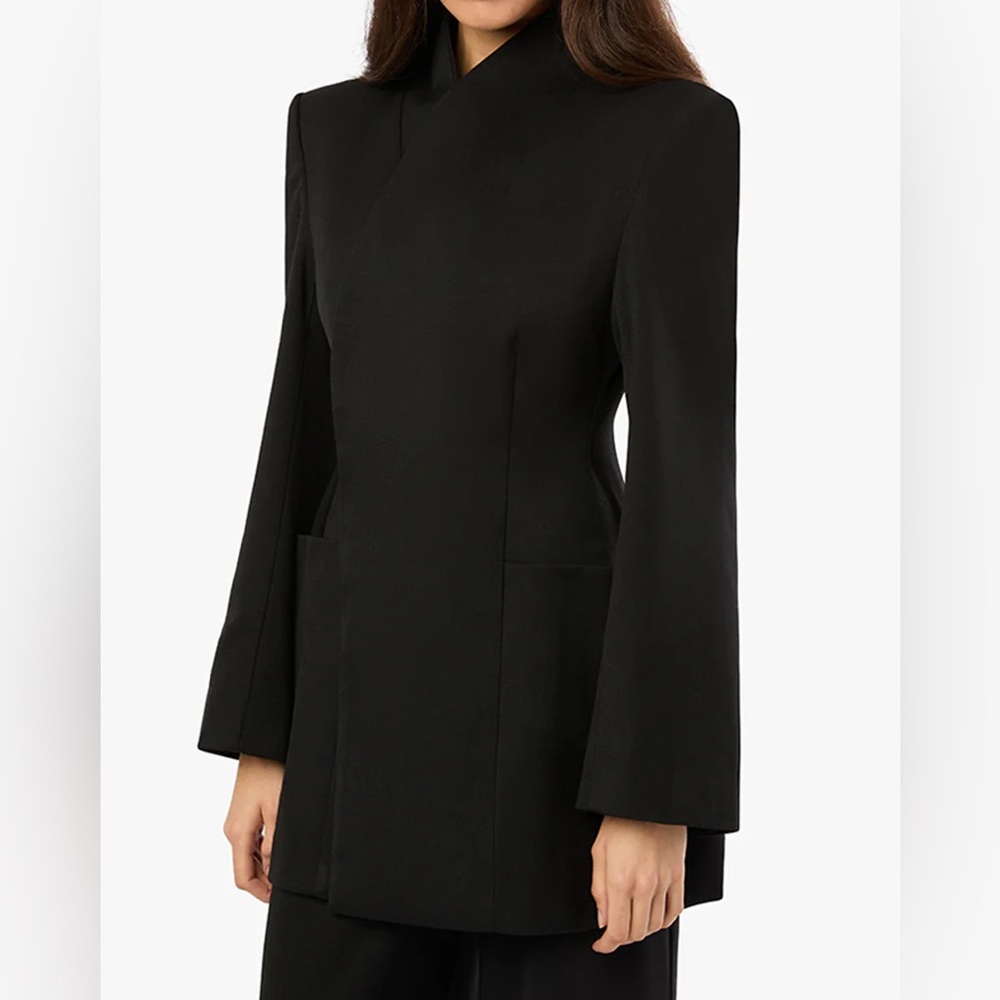 WeWoreWhat Black Structured Long Blazer